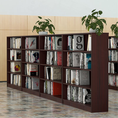 Bookshelf for Bedroom 4 Shelf Office Bookcase 48 Inches Tall Modern Wood Bookshelf for Living Room 4 Tier Wide Manga Bookshelves Library Bookcase
