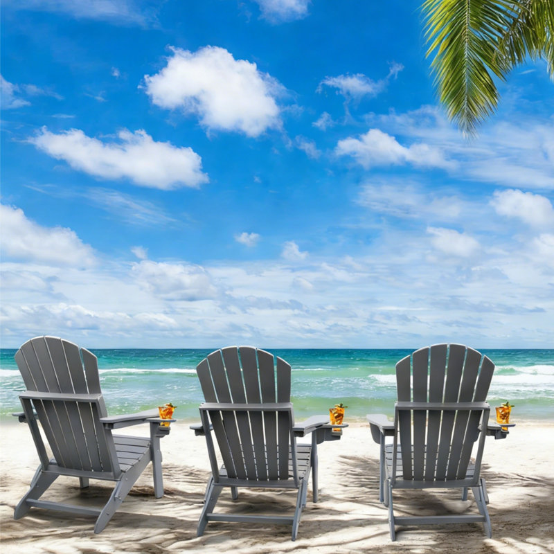 Foldable Outdoor Adirondack Chair, Gray