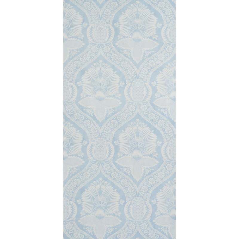 Villandry Damask Print Wallpaper, Blue
