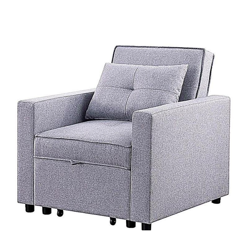 Fauteuil convertible en lin gris clair 33,25 po Zaira