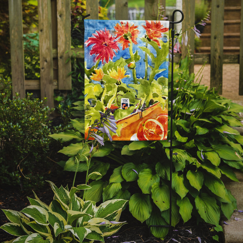 Drapeau de jardin 2 côtés gerber marguerites