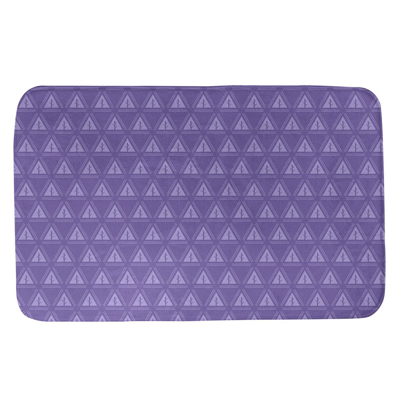 Tapis pour salle de bain à arbres minimalistes Barbra, l 21 po x L 34 po, Mauve