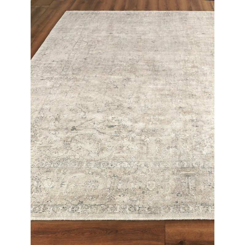 Tuscany Oriental Hand-Loomed Light Beige Area Rug, Rectangle 8' x 10'