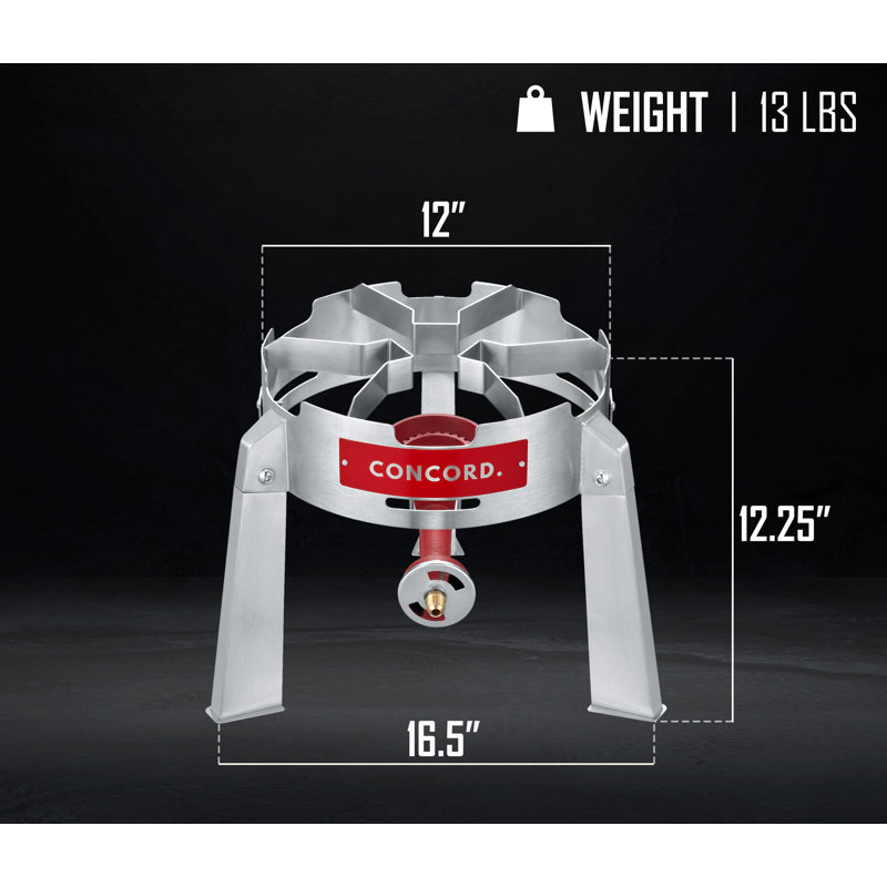 Concord Titan Stainless Steel Single Propane Burner for Outdoor Cooking