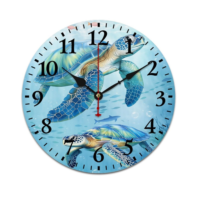 Horloge murale bleue 12 x 12