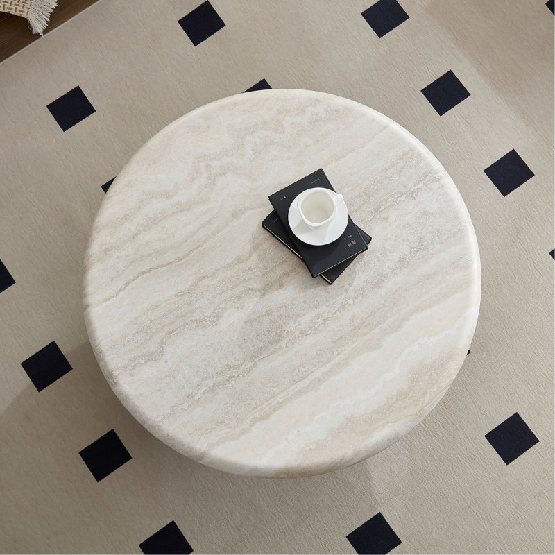 Table basse ronde moderne, parfaite pour le décor du salon, assemblage requis