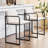 Of 2 Stylish Upholstered Counter Height Bar Stools With , Metal Structure And Beige Upholstery For Home Bar, Kitchen Island, Dining Comfortable Frame