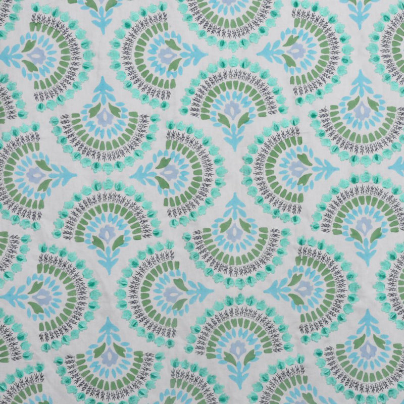 Allure Damask Fabric, Peacock