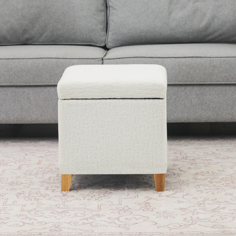 Repose-pieds Samir, Boucle blanc, Naturel