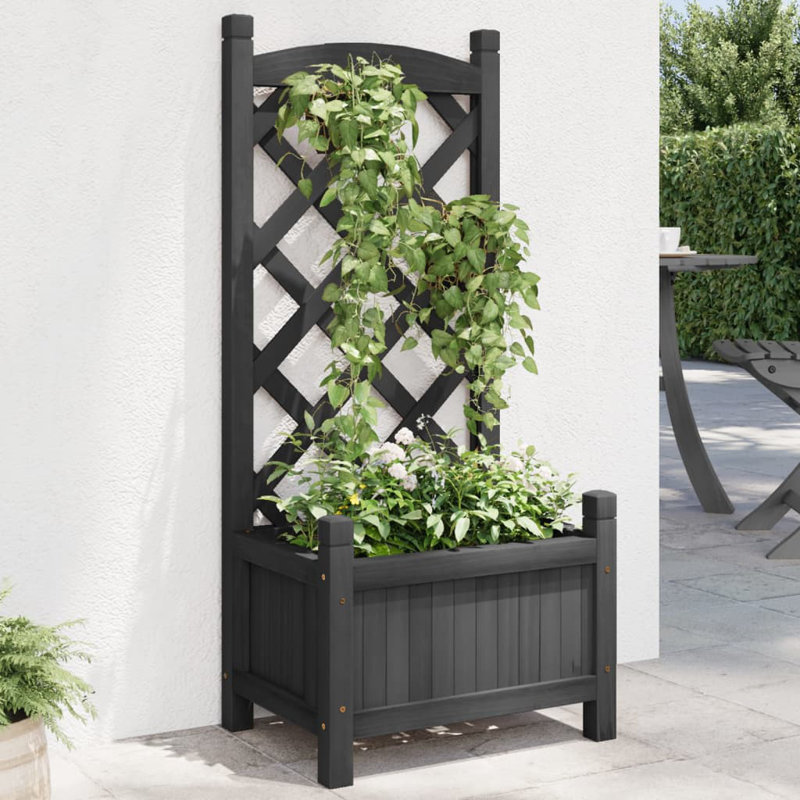 Pot à fleurs Ebern Designs, Noir, H 35,4 po x l 15,7 po x P 11,8 po