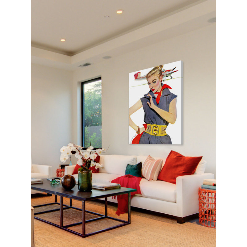 Large Gray and White Airplane Canvas Art Print