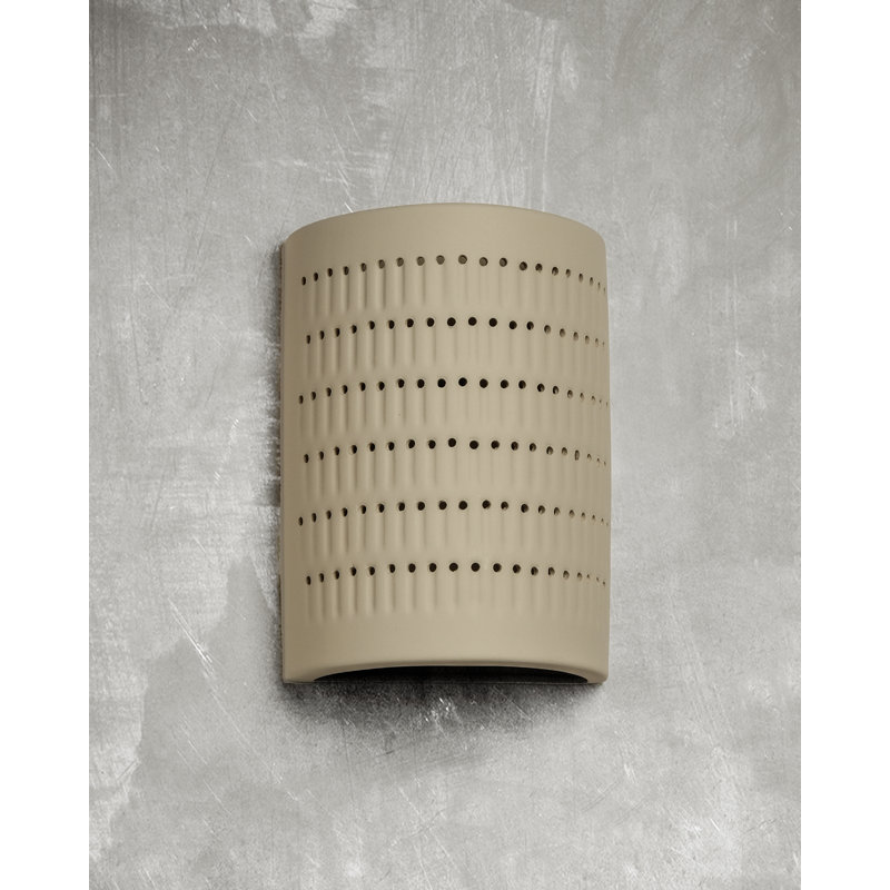 Carely Ceramic Outdoor Wall Light, LED Bulb Included, Cottonwood, 13" H x 9.5" W x 5" D