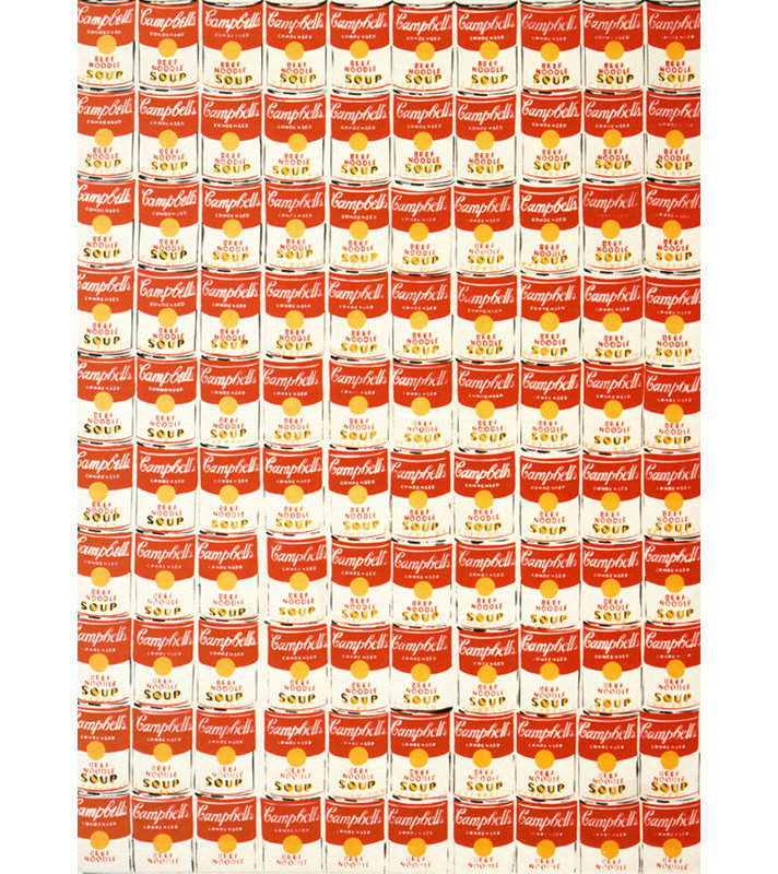 100 Campbells Soup Cans, 24'' H x 17'' W