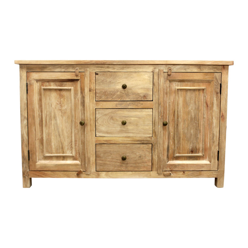 Bronstein 60" 3-Drawer 3-Door Solid Wood Sideboard In Natural Finish