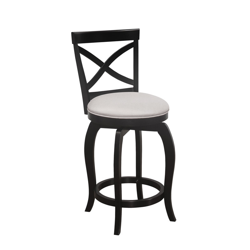Tabouret de bar et de comptoir pivotant Brumback, Tabouret de comptoir (siège d'une hauteur de 25,2, Noir