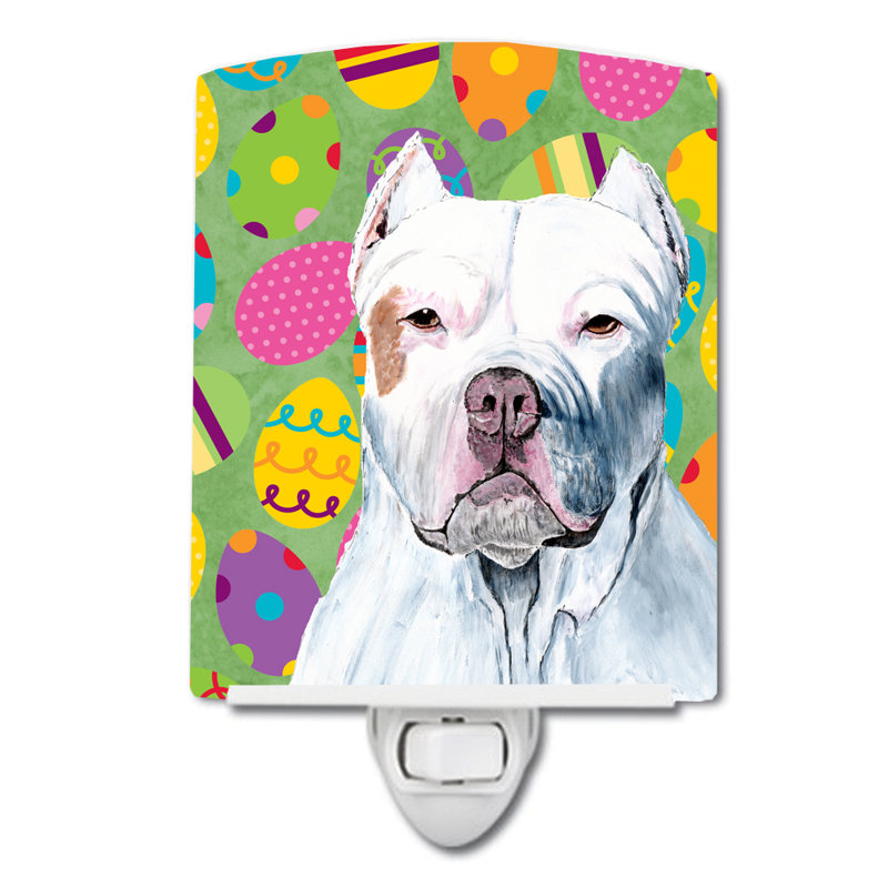 Veilleuse en céramique à revêtement plat Santa Marina Eggtravaganza, Pit-bull