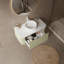 Meuble-lavabo mural moderne 36 po avec lavabo rond en céramique Dina, bords arrondis, armoire de rangement rayée, finition vert clair, pré-assemblé, robinet non inclus Dina