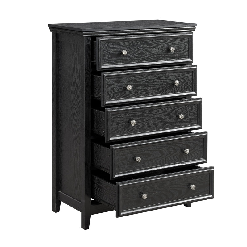 Commode 5 tiroirs Modern, Black