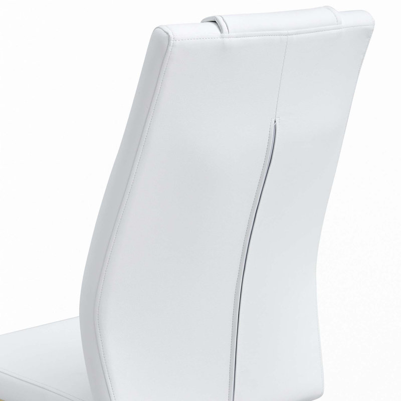 Chaises de salle à manger en similicuir, Blanc, Doré