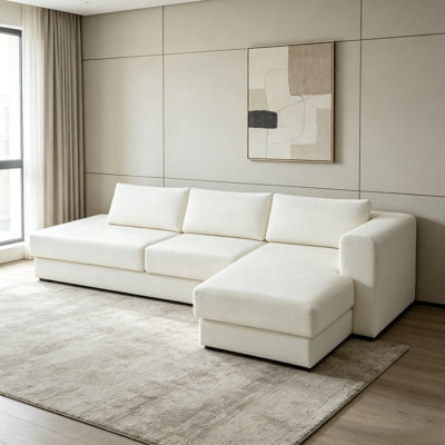 L-shaped Modular Sofa with Double Layer Cushions for Comfortable and Versatile Living Room Seating