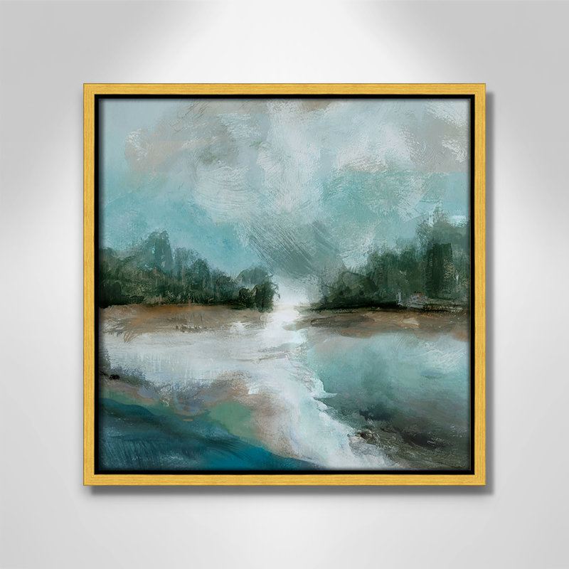 Impression printanière par Susan Jill, H 13,5 po x l 13,5 po, Doré