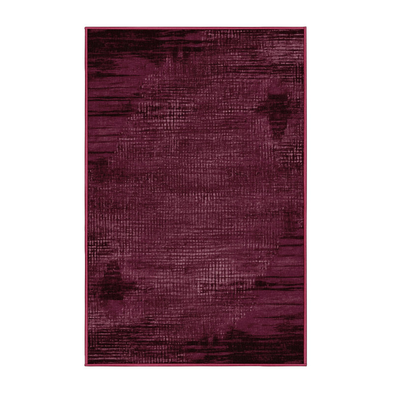 Machine Washable Abstract Red Area Rug, Rectangle 8' x 10'