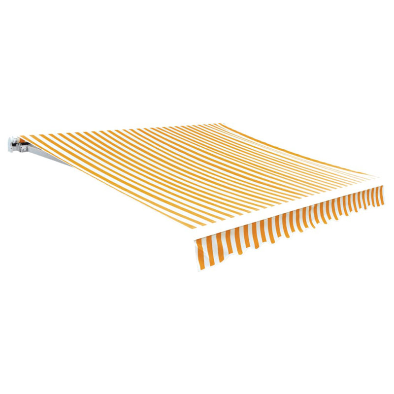 Awning Top Sunshade Canvas , 600cm W x 300cm D, Yellow/White