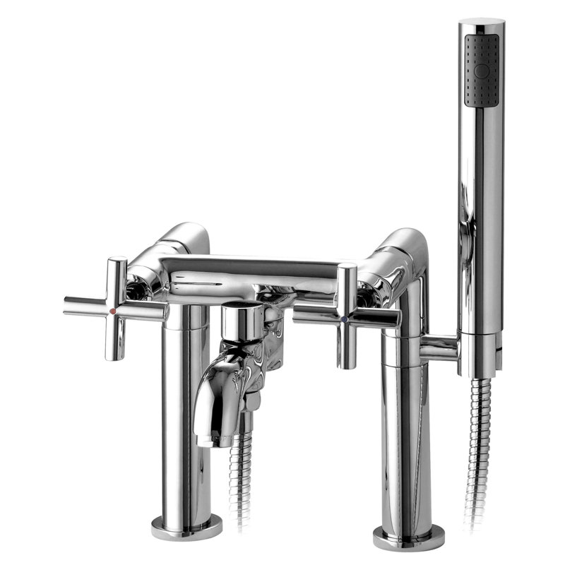 Apollo 2 Handle Deck Bath Shower Mixer Bath Filler with Diverter
