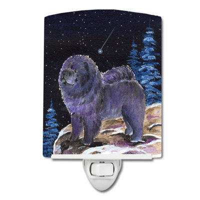Starry Chow Chow Ceramic Night Light