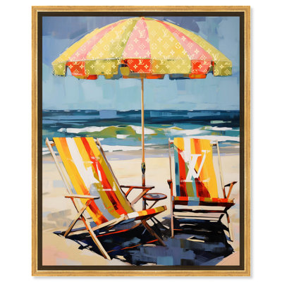 «Glam Partners at the Beach», art mural Glam Coastal par Art Remedy