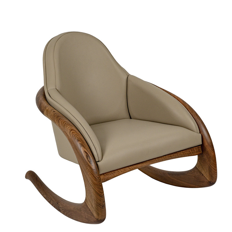 Chaise berçante en bois massif