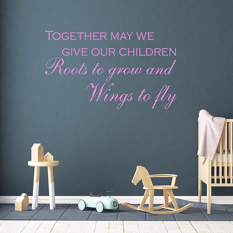 Text & Numbers Non-Wall Damaging Wall Decal, Pink, 9" H x 15" W