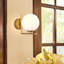 Estevanell 1-Light Metal Wall Sconce With Frosted Glass Shade-2072189303