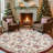 Chinoiserie Floral Rug Vintage Romance Design Washable Non-slip Red/Beige-511287998-503699252