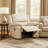 Larus Manual Recliner Chair, Pillow Top Arms, Off White Leather Match-117559241