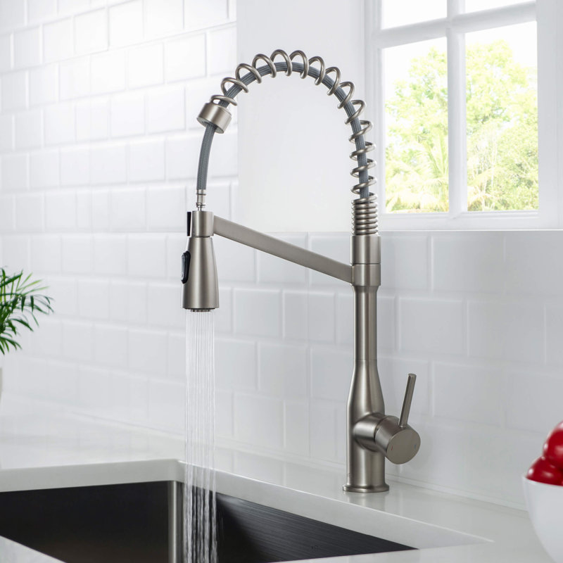 KIBI Largo Pull Down Kitchen Faucet, Brushed Nickel