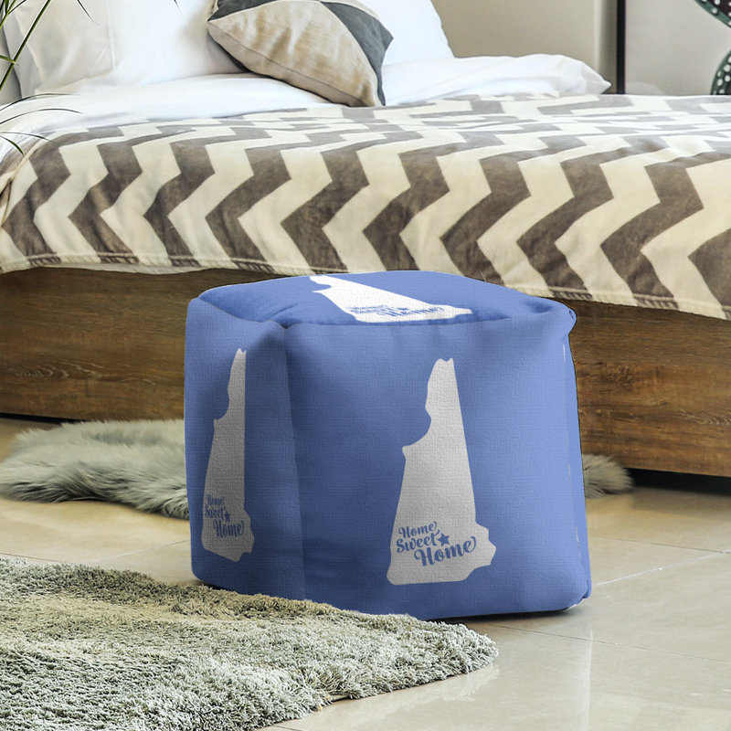 Upholstered Ottoman, Blue