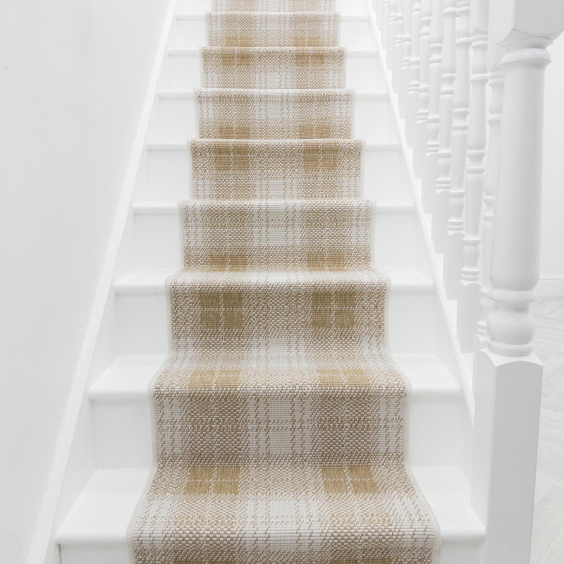 Stair Runner Plaid Flatweave Area Rug, Runner 60 x 630 cm
