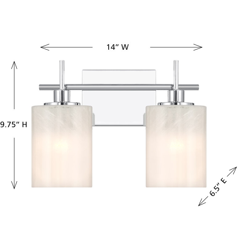 Omperkash 2-Light Bathroom Vanity Light in Chrome, Chrome
