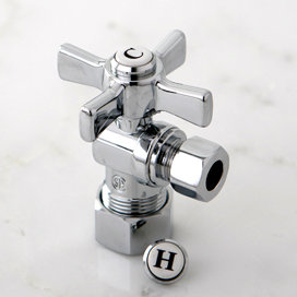 Kingston Brass Millennium 5/8-Inch OD Comp x 3/8-Inch OD Comp Quarter-Turn Angle Stop Valve Kingston Brass 