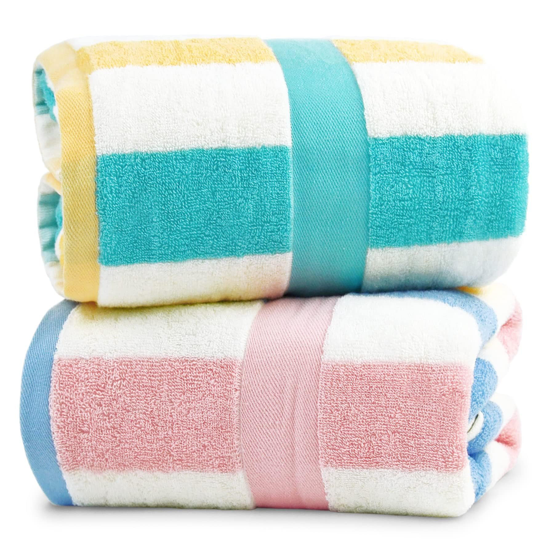 Latitude Run® 100% Cotton Bath Towels Set Of 2, Highly Absorbent Towels ...