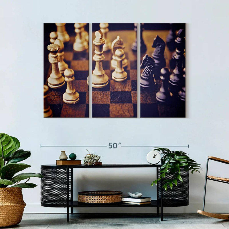 " Classic Chess " 3 - Pieces, 32" H x 50" W x 1.25" D