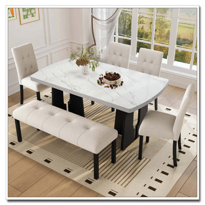 6 Piece Modern Dining Table Set