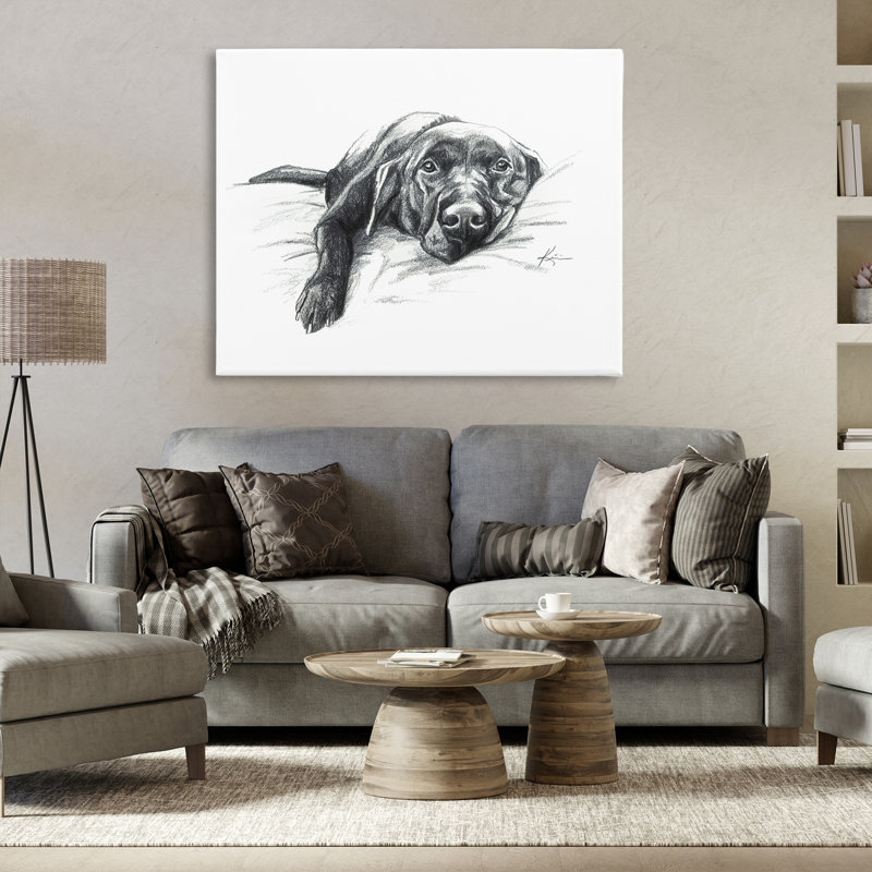 "Naptime Labrador", art mural sur toile par Lindsay Kivi Fine Art, H 36 po x l 48 po
