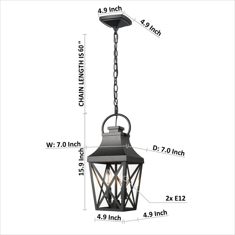 Luminaire suspendu d'extérieur 2 lumières