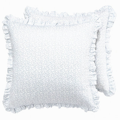 Chloe Blue Cotton Euro Sham Set - Lightweight Stylish Home Decor with Envelope Closure - 2 Piece Set for a Cozy Bedroom Ambiance