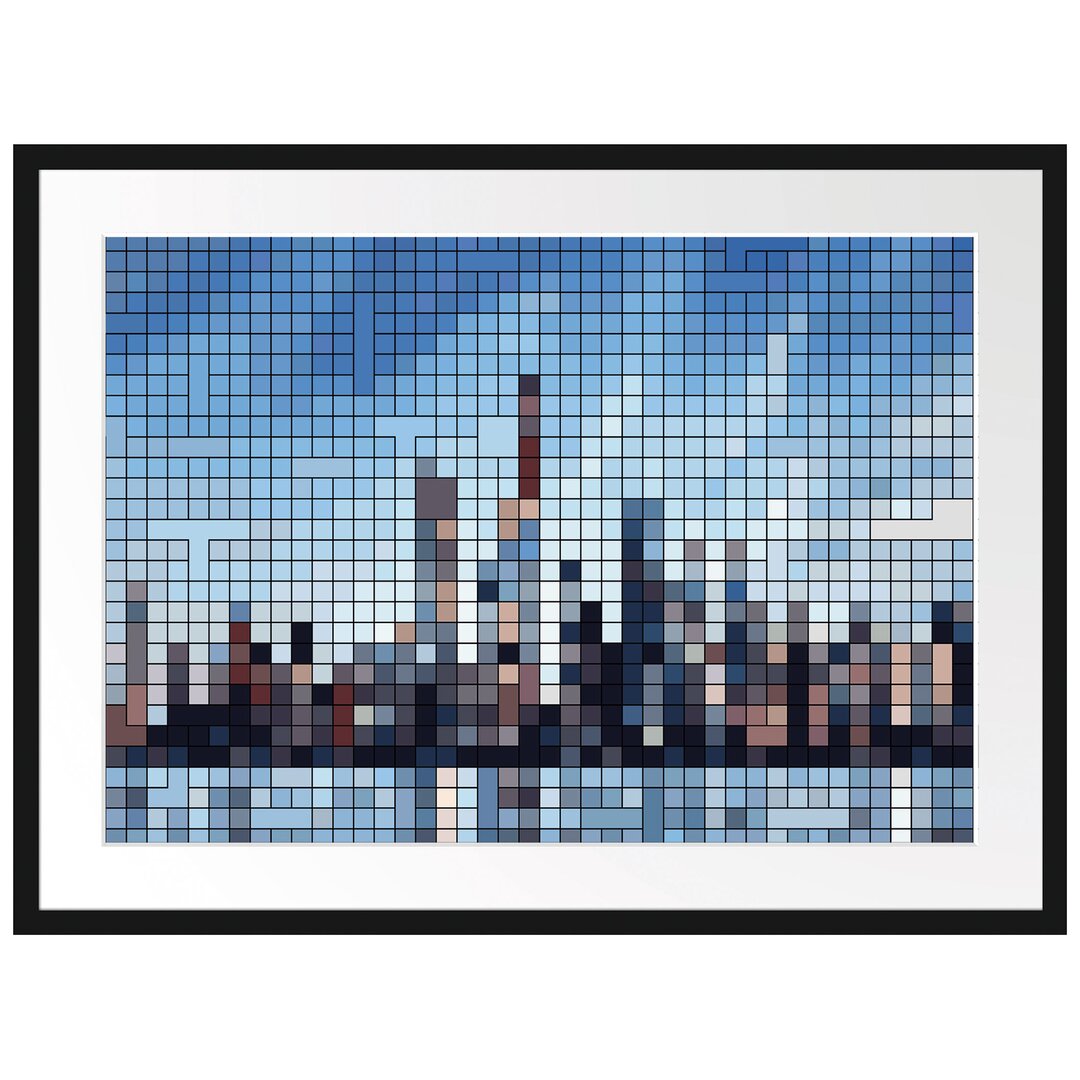 Gerahmtes Poster New York Pixel Skyline