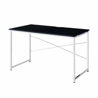 Writing Desk, Rectangular Desk With Metal Frame