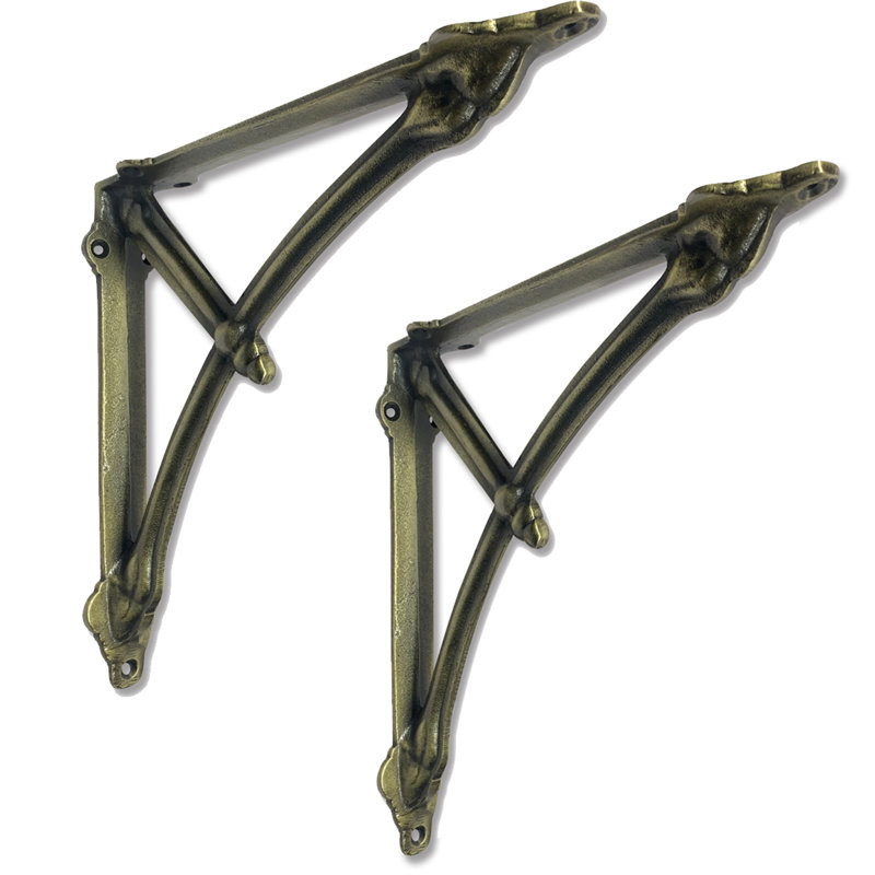 Support demi-rond Stalbridge avec support, Laiton antique
