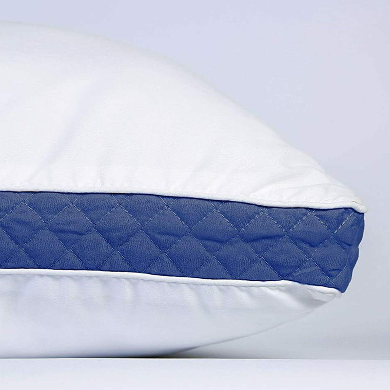 Coussin en fibre Luxury, Roi, Blanc / Bleu